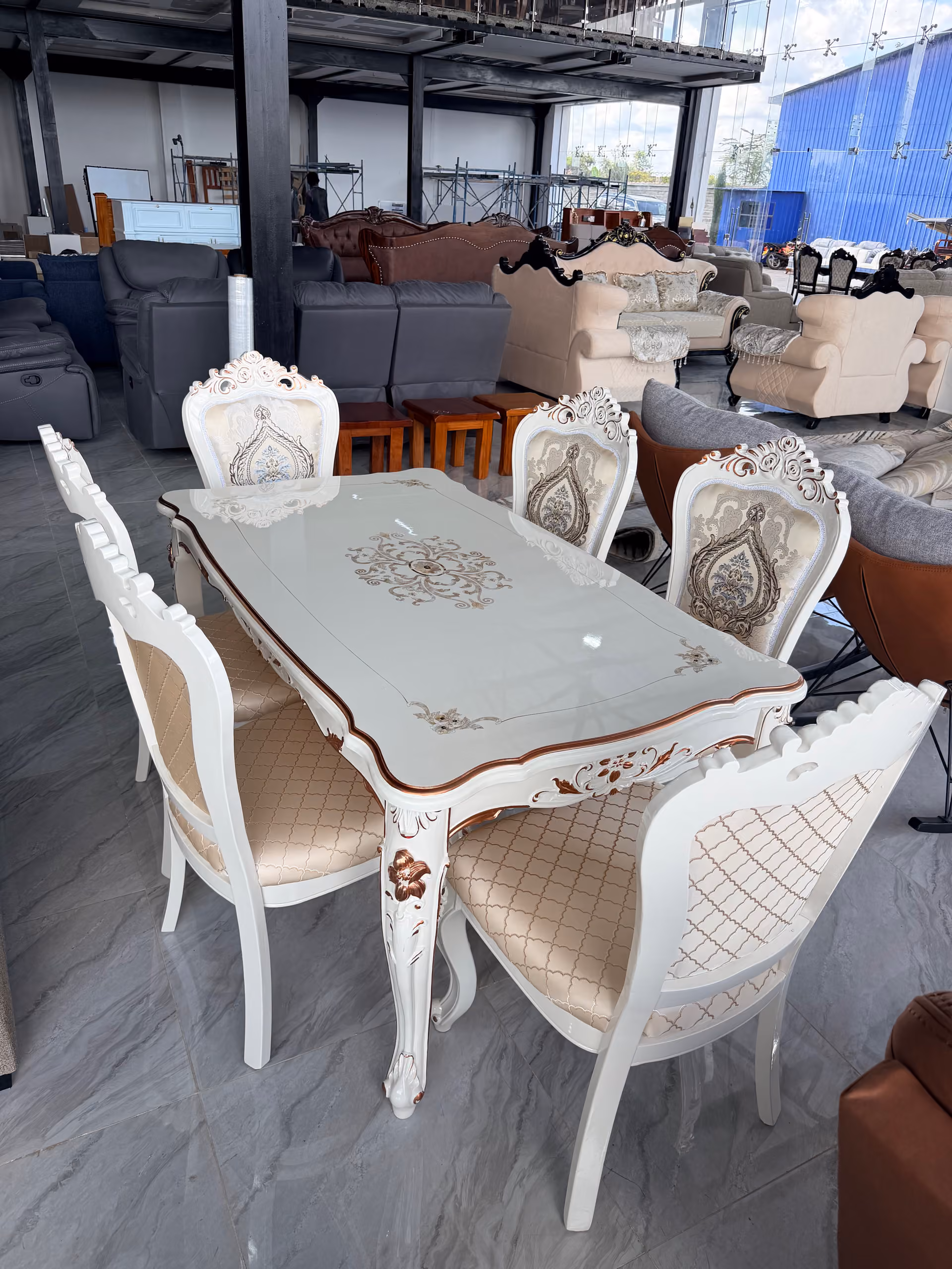 Oligarch White Six Seater Dining set