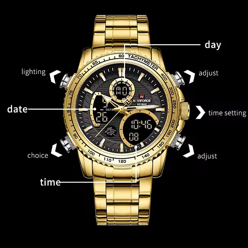 A classic Men's Dual time wrist watch