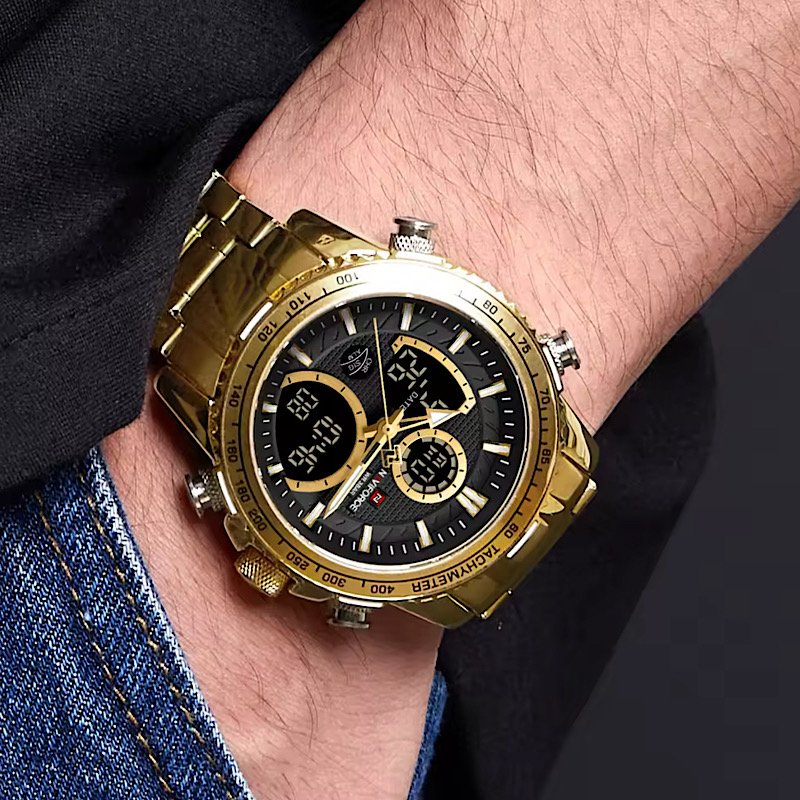 A classic Men's Dual time wrist watch