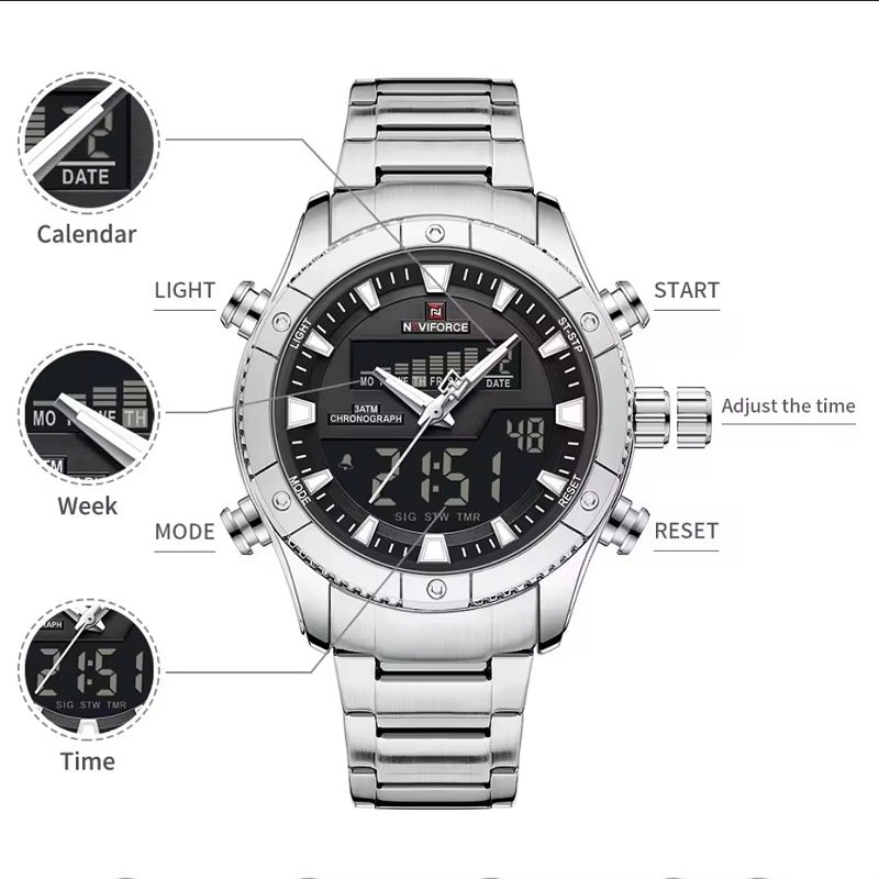 A classic Men's Dual time wrist watch