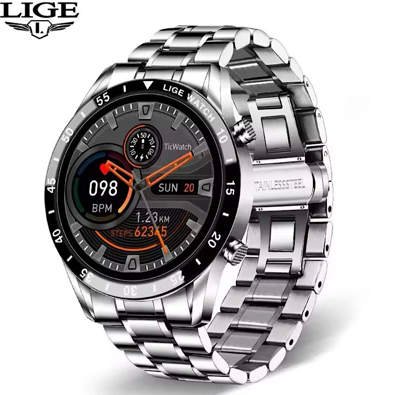 LIGE Smart fitness watch with call receiving and SMS alerts