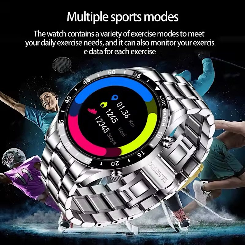 LIGE Smart fitness watch with call receiving and SMS alerts
