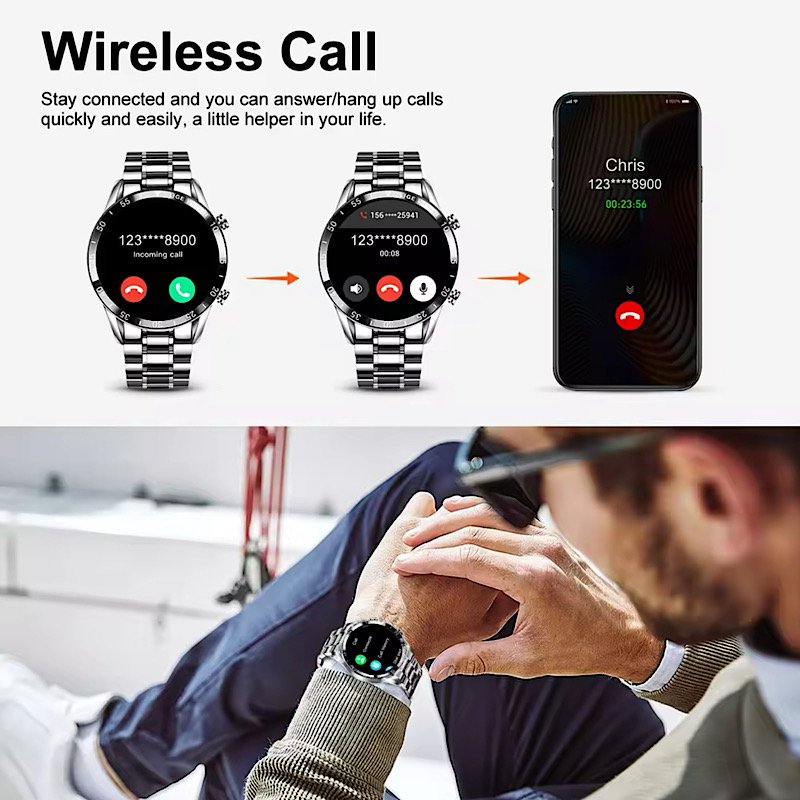 LIGE Smart fitness watch with call receiving and SMS alerts