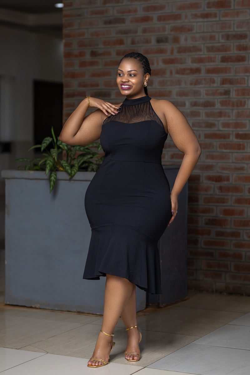 Black V-tiered Dress