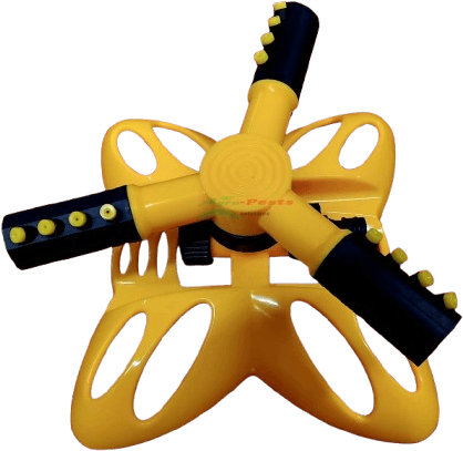 360° Rotating Garden Sprinkler with Inlet & Outlet 3-Arm Automatic Lawn Watering Tool