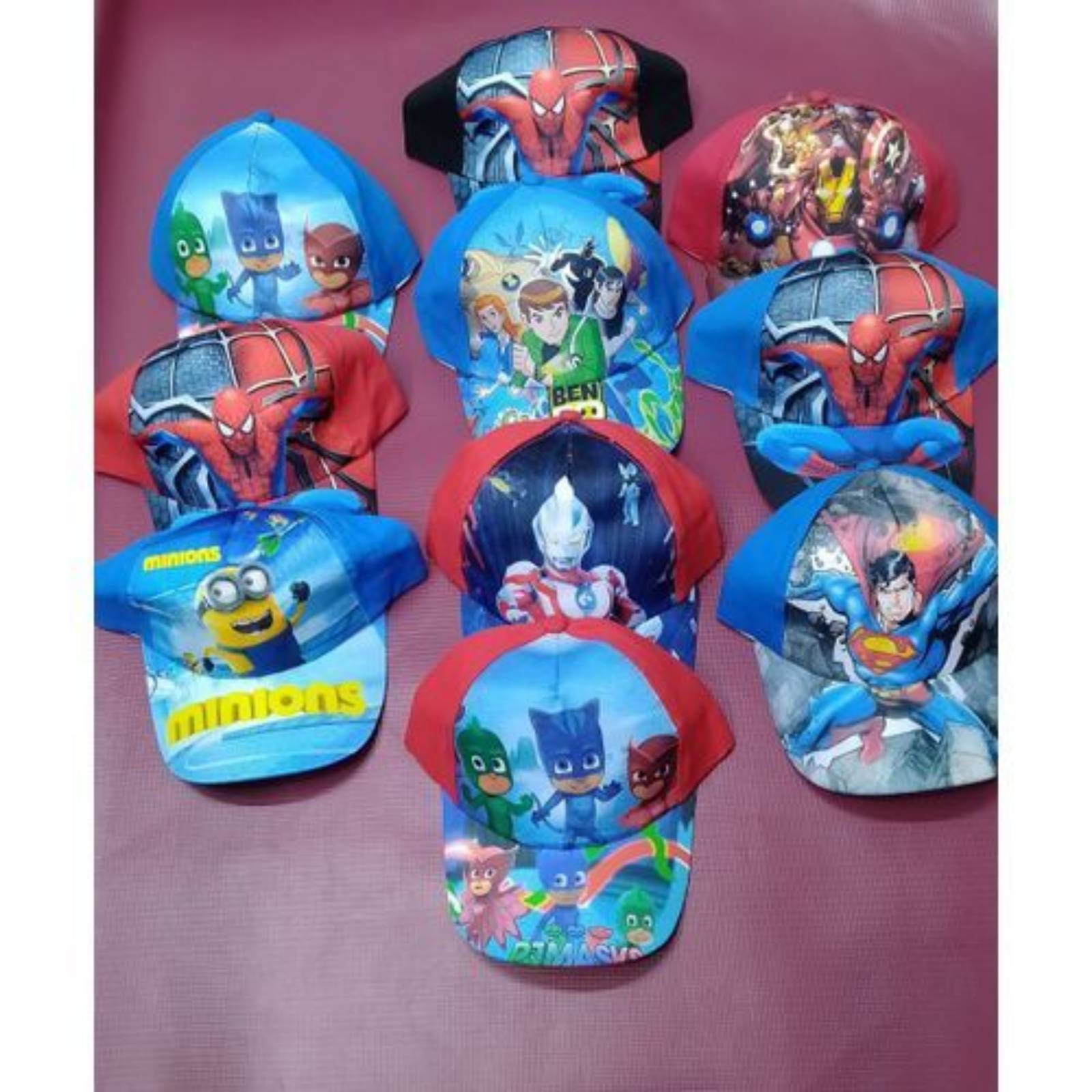 Adjustable cartoon caps and spider man cap